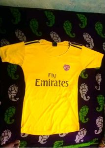 Yellow Arsenal &#34;Fly Emirates&#34; Football Jersey