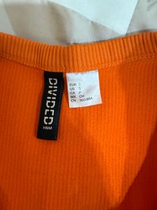 Orange Ribbed Tank Top