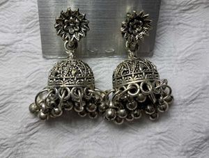 Oxidised Silver Jhumka