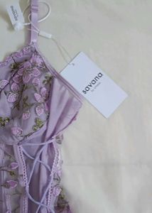 Savana Floral Lace Corset Bodysuit