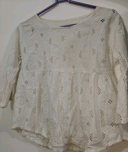 White Embroidered Top