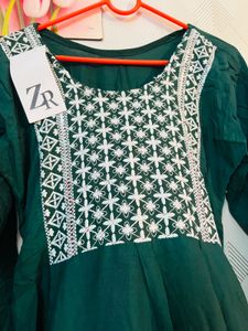 Beautiful Green Cotton Kurti