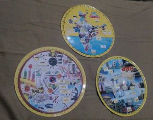 Set- Of Three nostalgic Spinning Knowlege Wheels