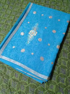 Beautiful Embroidery Work Saree 😍
