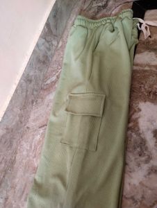 Sage Green Cargo Sweatpants