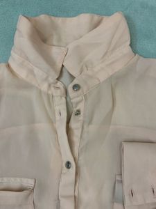 Elegant Sheer Button-Down Top