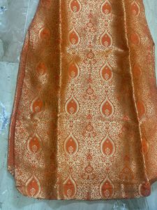 Orange Brocade Kurti