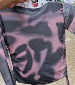 Zara Tie-Dye Mesh Top