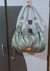 Metallic Silver Hobo Bag