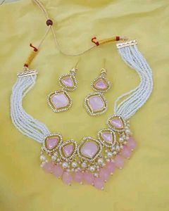 Pink Stone Jewelry Set