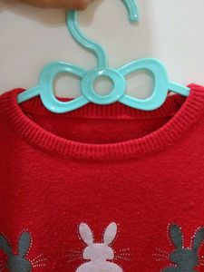 Red Full Sleeve Woolen Tshirt