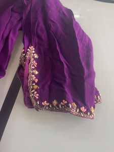 Purple Embroidered Kurti Top