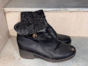 Black Wedge Ankle Boots