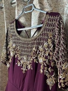 Elegant Purple Anarkali Gown