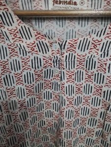 Fabindia Offwhite Top With Front Open Bottons