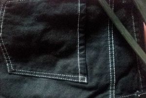 Black Contrast Stitch Cargo Pants