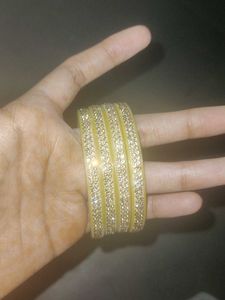 Bangles with gold accents