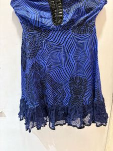 Blue Halter Mini Dress