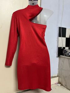 Tokyo Talkies Red One-Shoulder Mini Dress