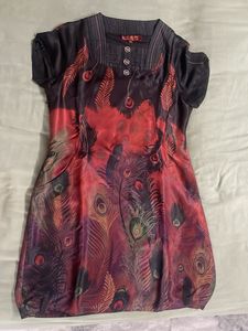 Feather Print Dress