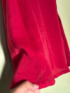 Red Lace Trim Cami Top