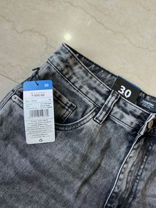 Trendy Charcoal Wash Wide Leg Jeans