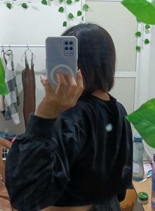 Black Hoodie Crop Top