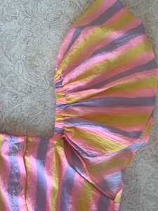 Striped Ruffle Sleeve Dress