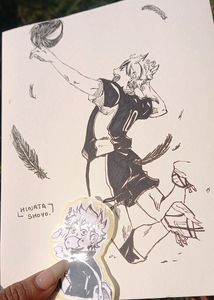 3 Manga Style Stickers+ 1 Anime Character Sketch