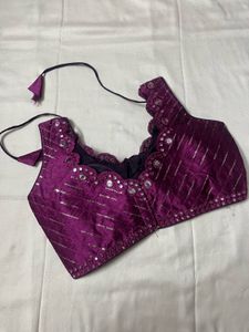Elegant Purple Saree Blouse