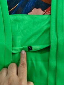 Parrot Green Pleated Crop Top