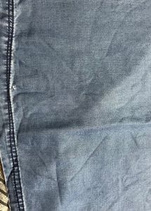 Denim tunic top with ruffle sleeves