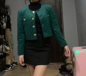 Vintage Emerald Green Quilted Jacket