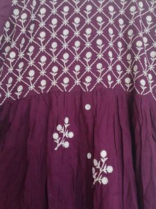 Purple Embroidery Kurta