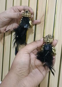 2 Statement Feather Rings