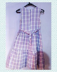 Cute Lavender Check Print Fit &amp; Flare Dress💜