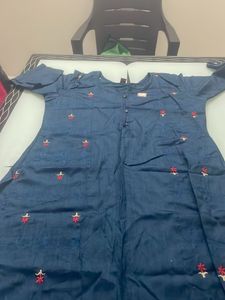 Straight Navy Blue Kurta
