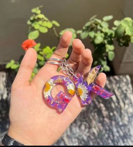 Custom Floral Resin Keychain