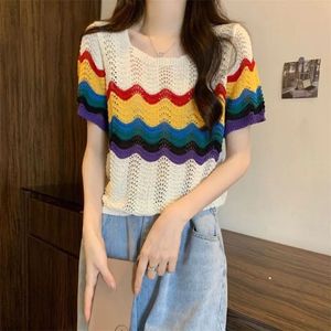 SALE‼️SAVANA Rainbow Knit Crop Top