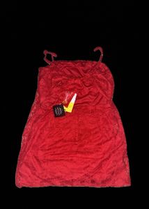 Red Lace Slip Dress