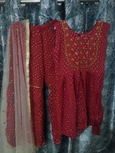 Maroon Embroidered Kurta Set❤