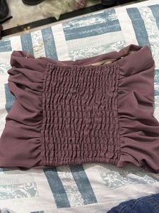 Ruched Purple Top