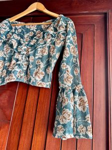 Brand New Beautiful Floral Sheer Crop Top