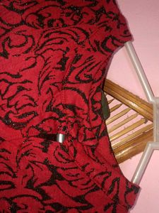 Elegant Red Floral Dress