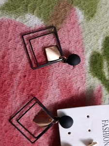 Black And Golden Earrings