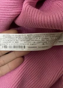 ZARA PINTRESTY 🌸Stylish Pink Turtleneck Mini Dres