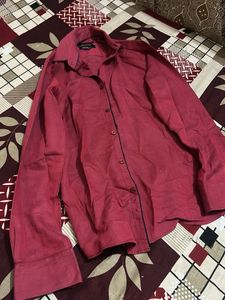 Burgundy Button-Down Shirt