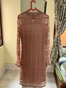Vero Moda Baby Pink Full Sleeve Dress