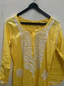 Yellow Embroidered Kurta