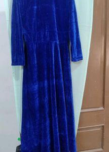 Blue Velvet Wrap Dress